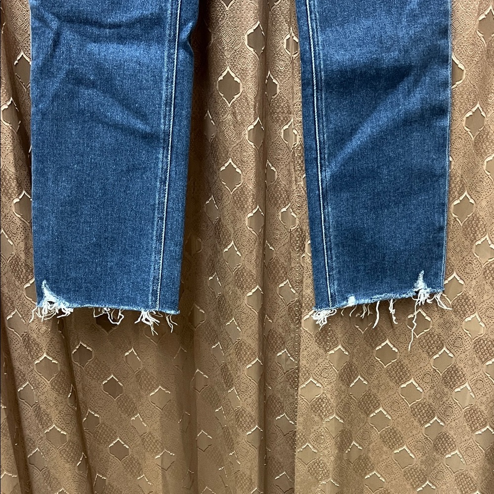PAIGE High Rise Button-Fly Jeans in Dark Blue - Picture 5 of 14